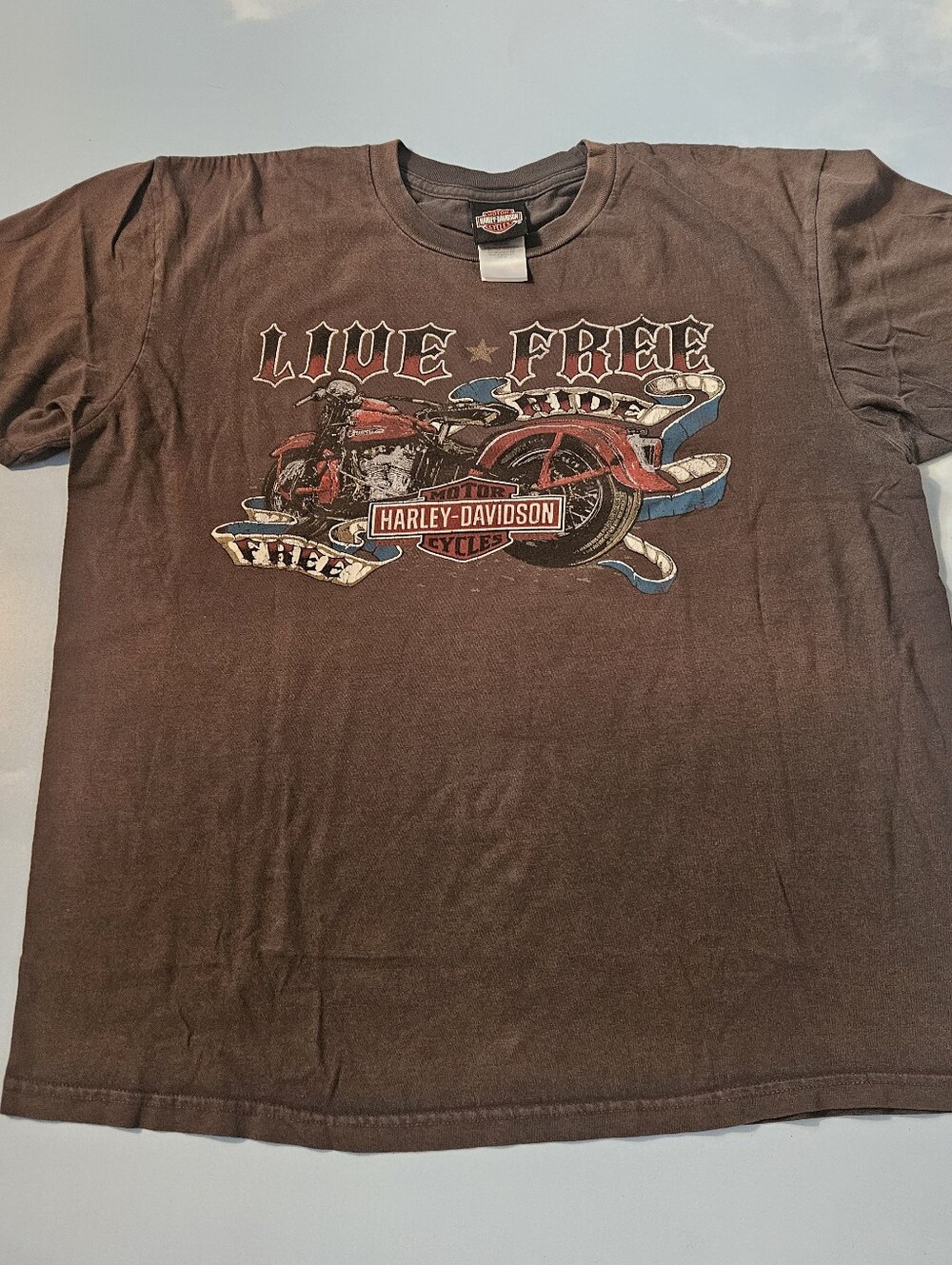 Harley-Davidson Brown Live Free Ride Graphic Tee